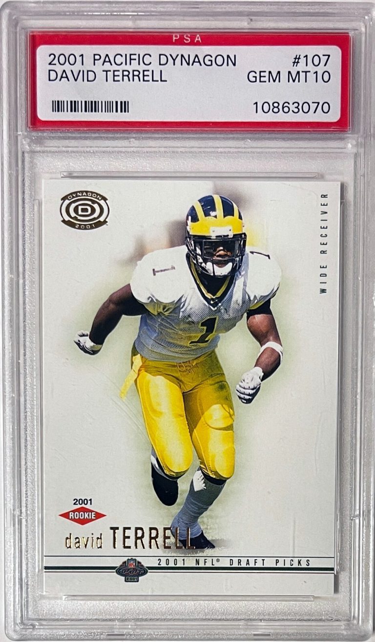 David Terrell 2001 Pacific Dynagon Rookie Card (RC) #107- PSA Graded 10 Gem Mint