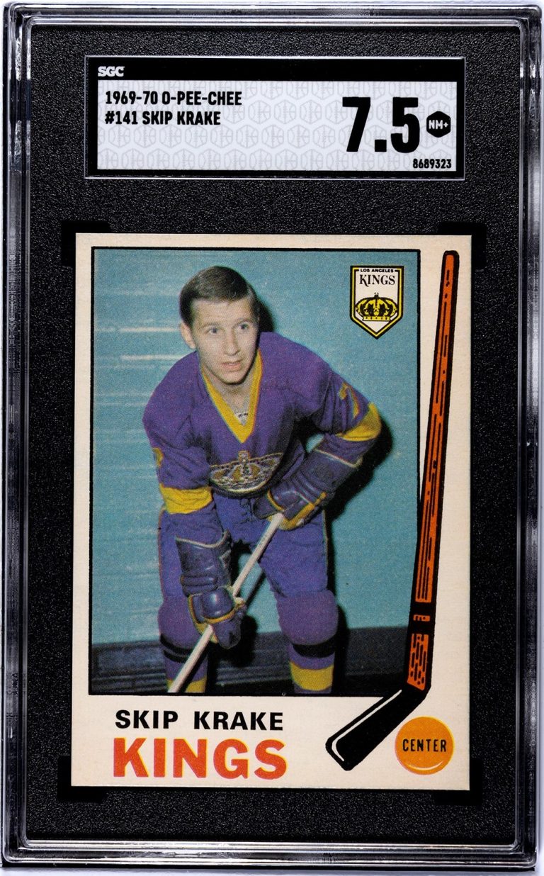 Skip Krake 1969-70 O-Pee-Chee NHL Card #141- SGC Graded 7.5 NM+ (LA Kings)