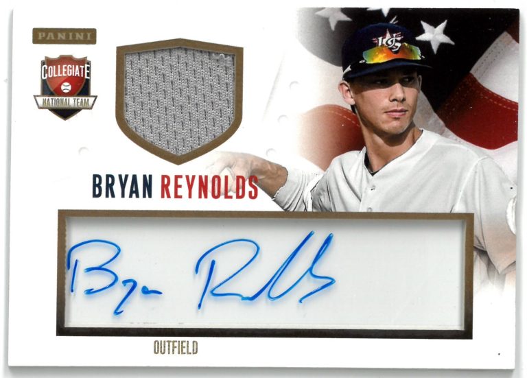 Bryan Reynolds signed 2014 Panini USA Baseball Rookie Auto/Relic Card #16- 95/99