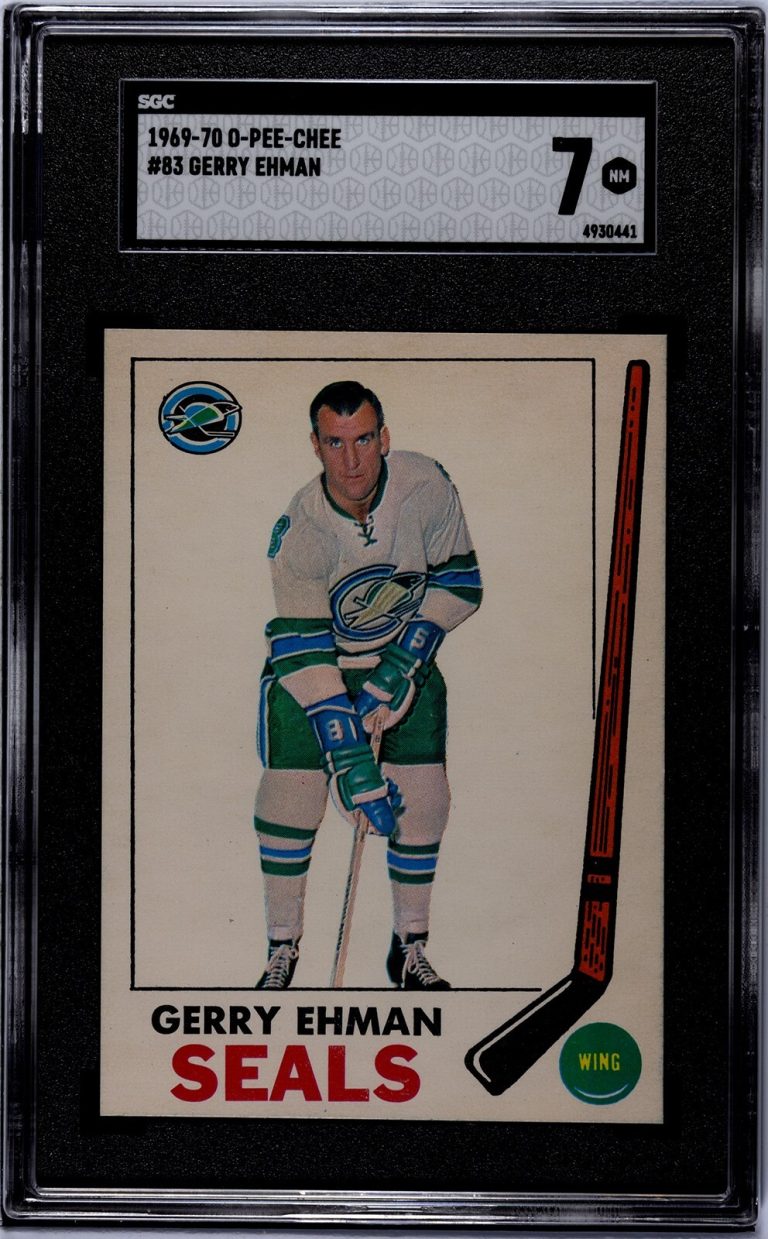 Gerry Ehman 1969-70 O-Pee-Chee NHL Card #83- SGC Graded 7 NM (Oakland Seals)