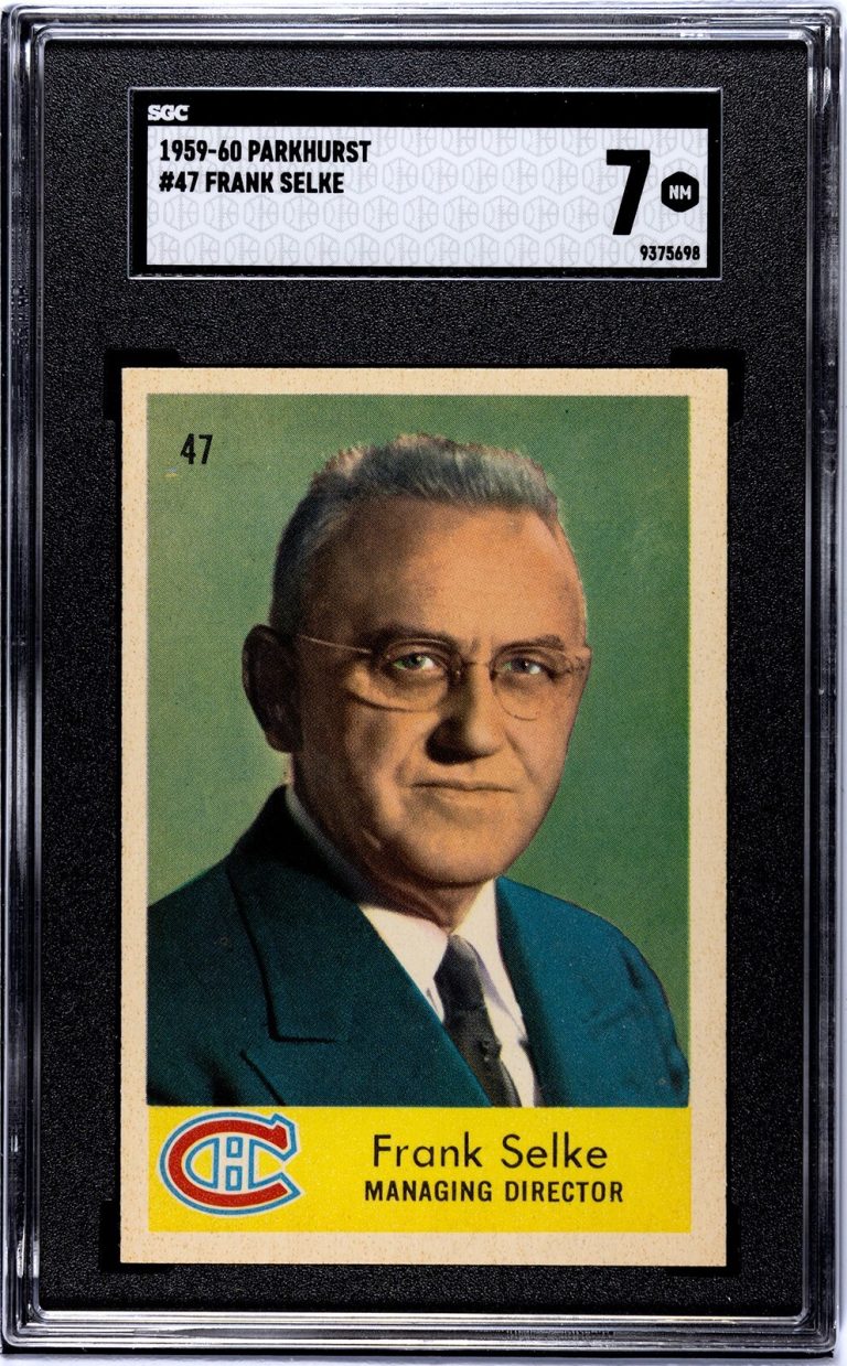 Frank Selke 1959-60 Parkhurst NHL Card #47- SGC Graded 7 NM - Montreal Canadiens