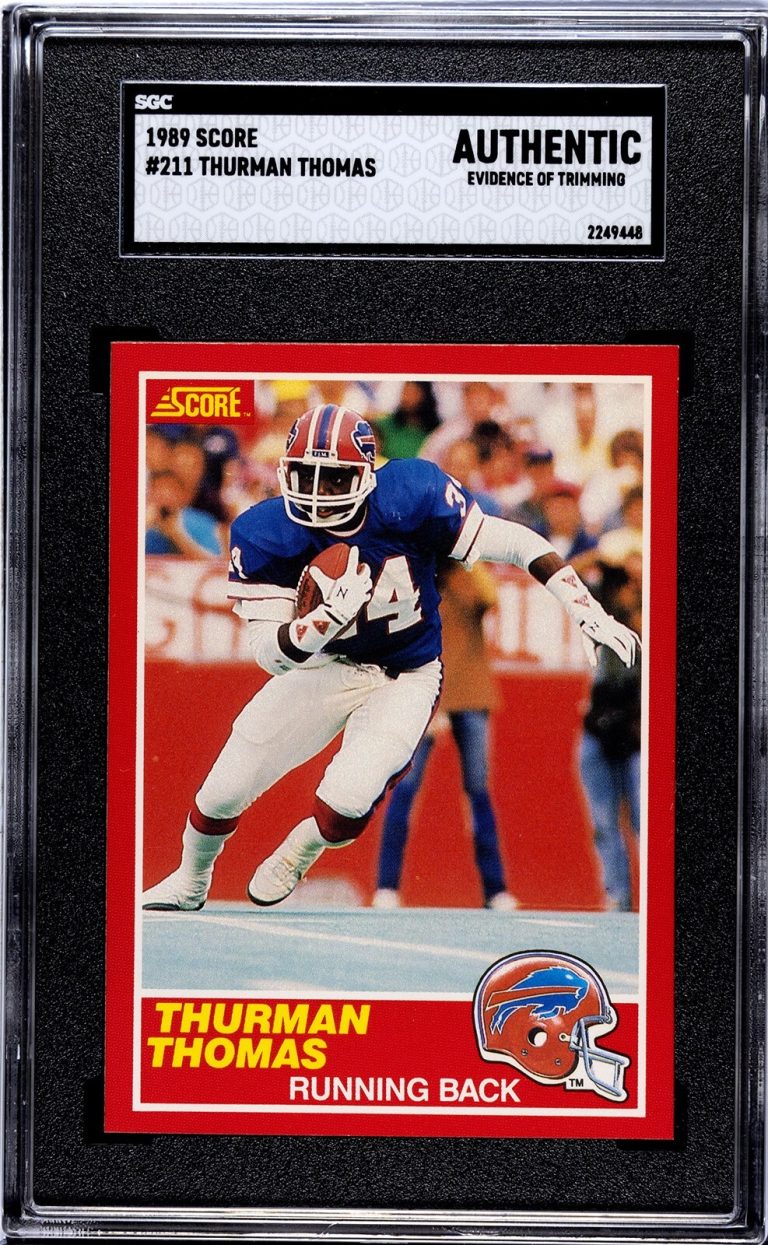 Thurman Thomas 1989 Score Rookie Card (RC) #211- SGC Slabbed Authentic (Trim)