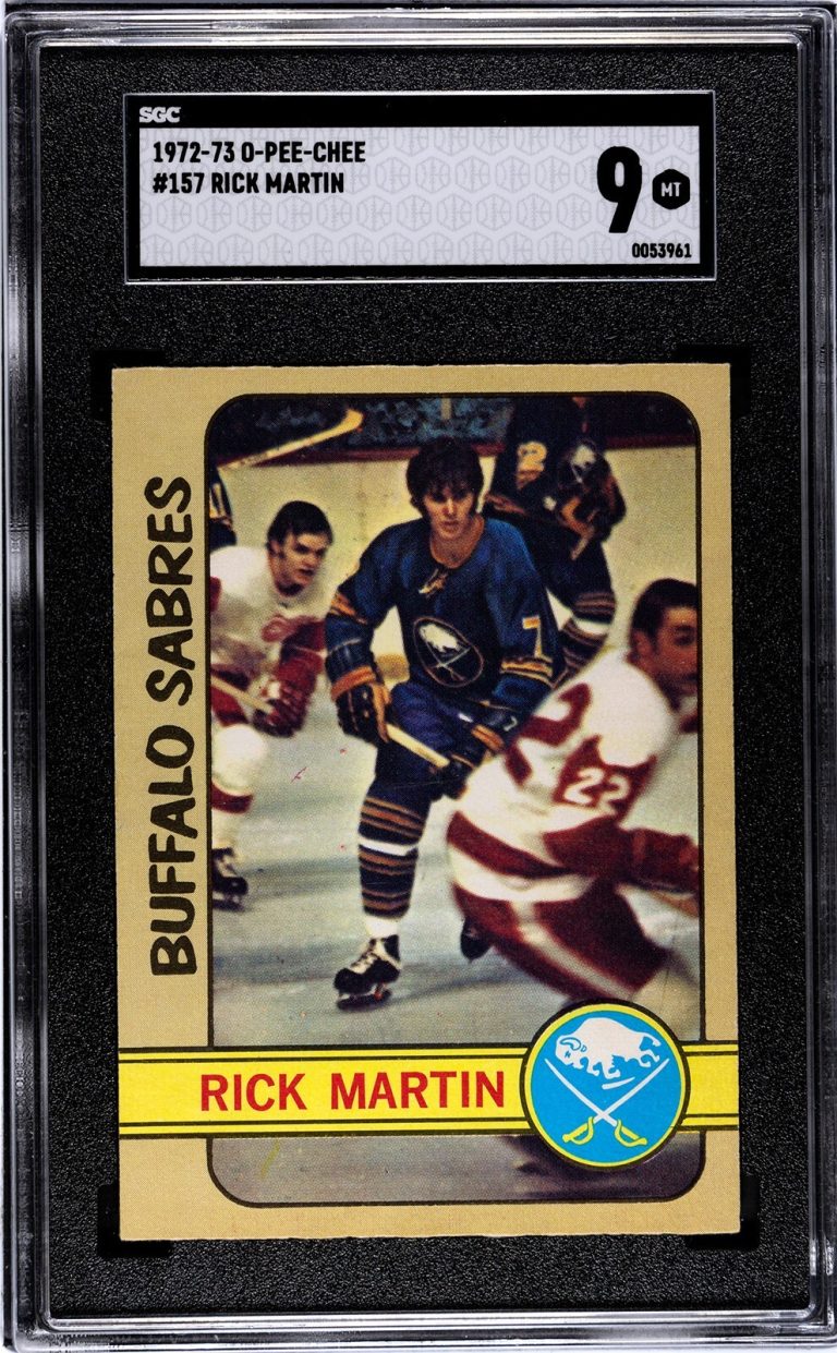 Rick Martin 1972-73 O-Pee-Chee NHL Card #157- SGC Graded 9 Mint (Buffalo Sabres)