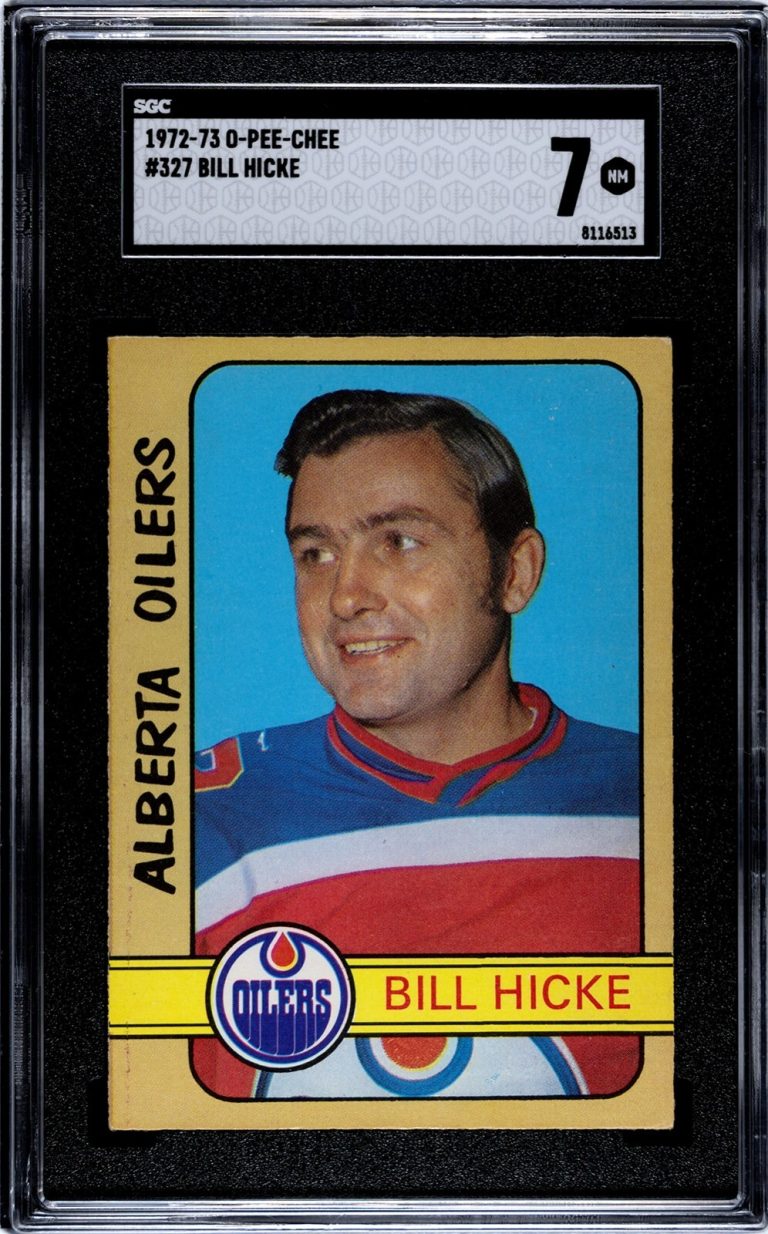 Bill Hicke 1972-73 O-Pee-Chee NHL Card #327- SGC Graded 7 NM (Alberta Oilers)