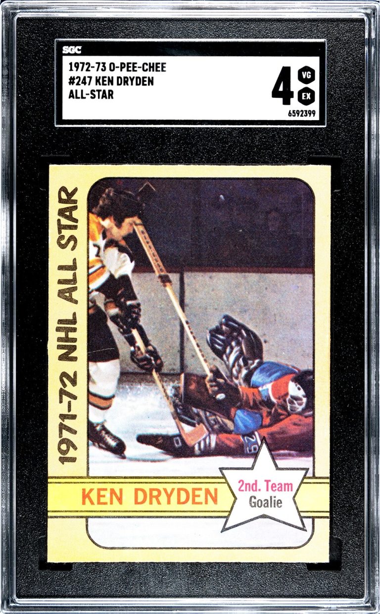 Ken Dryden 1972-73 O-Pee-Chee NHL All-Star Card #247- SGC Graded 4 VG-EX