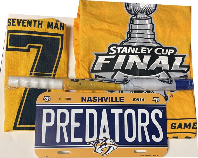 Nashville Predators Arena Giveaway Lot- Shirt/Towel/Flag/License Plate-NEW