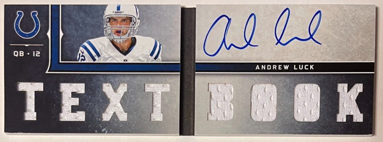 Andrew Luck 2012 Panini Playbook Textbook Jersey Rookie On Card Auto Book #1 /99