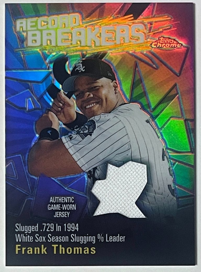 Frank Thomas 2003 Topps Chrome Record Breakers Relic Refractor Card #RBCR-FT