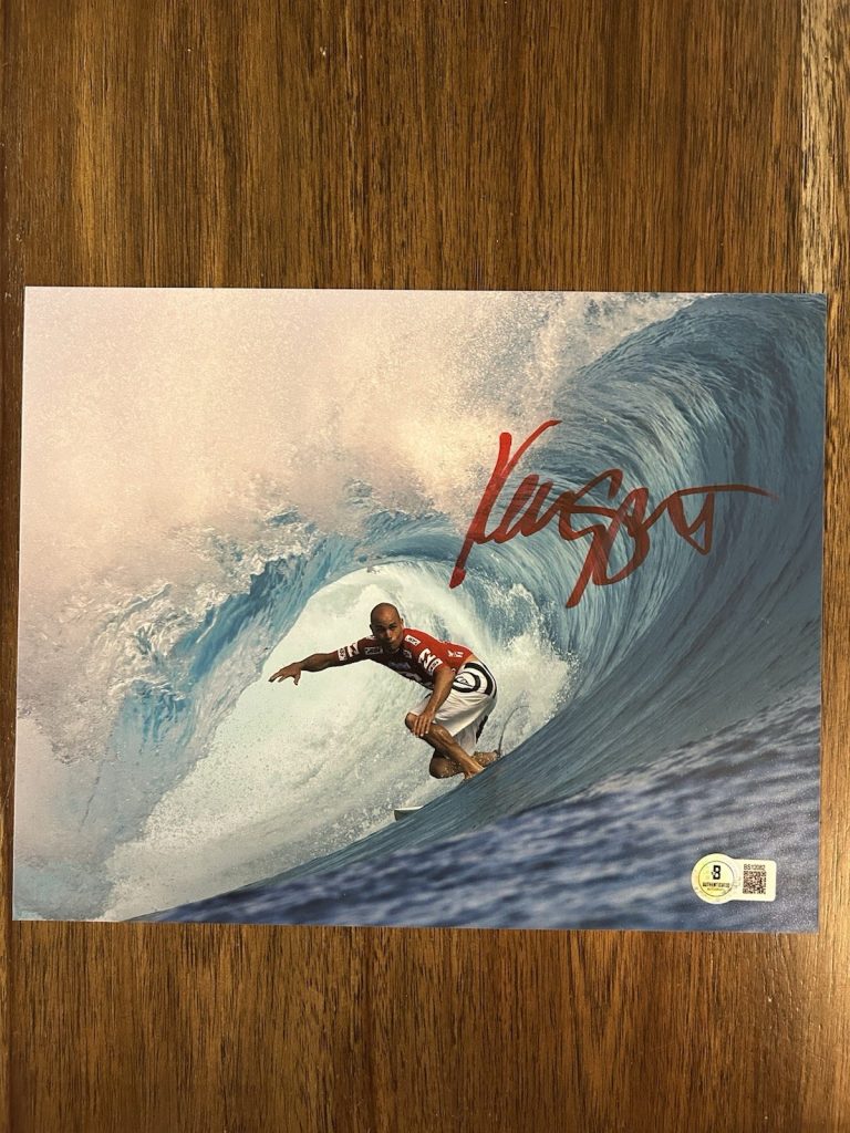Kelly Slater Signed 8x10 Photo Surfing Legend Beckett Certified WSL