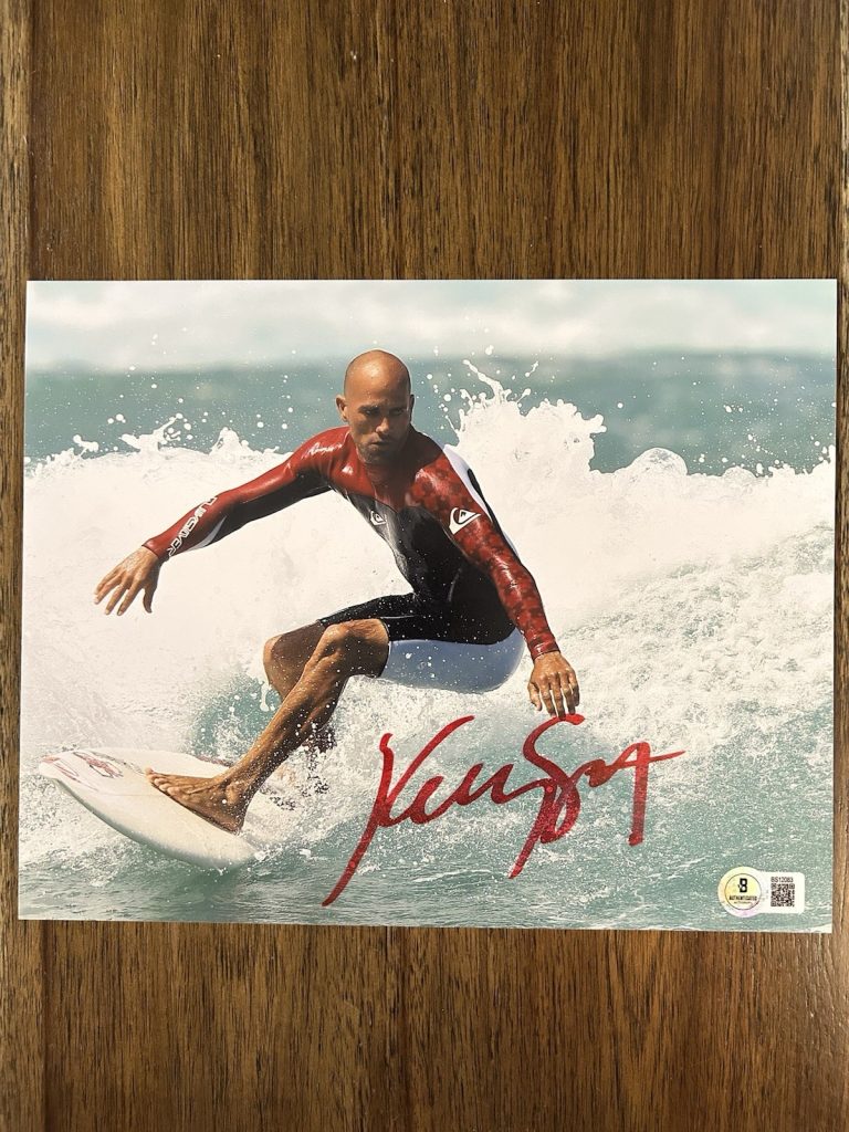 Kelly Slater Signed 8x10 Photo Surfing Legend Beckett Certified WSL