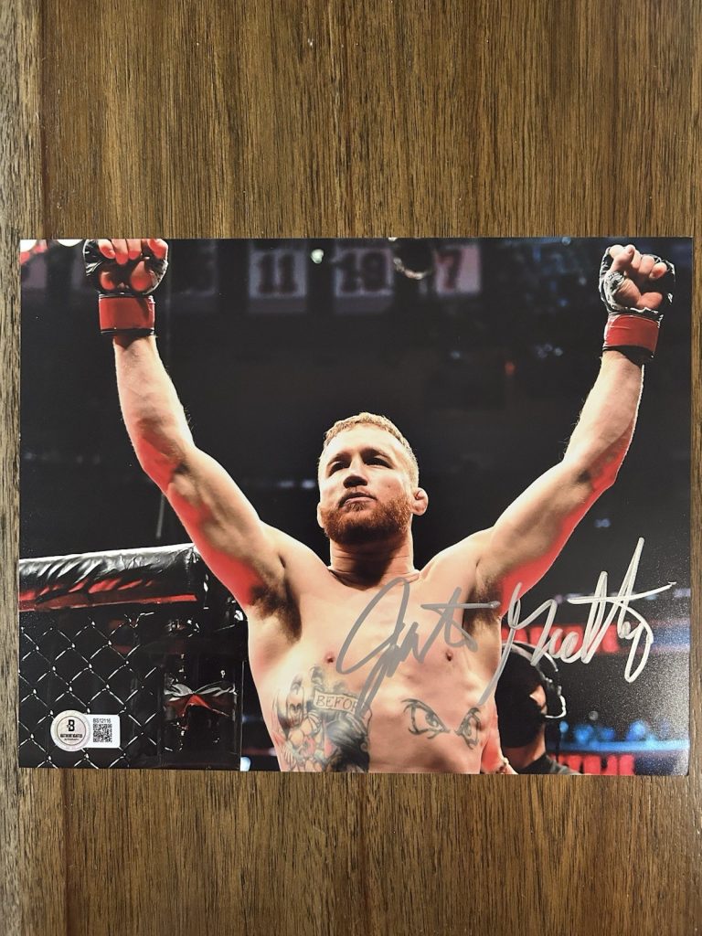 Justin Gaethje Signed 8x10 Photo Autograph MMA UFC Beckett The Highlight