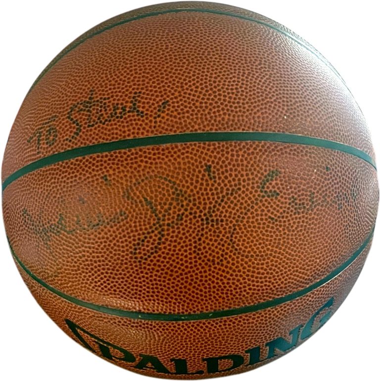 Julius Dr. J Erving Signed Spalding NBA Z/IO Basketball To Steve-Beckett Rev/HOF
