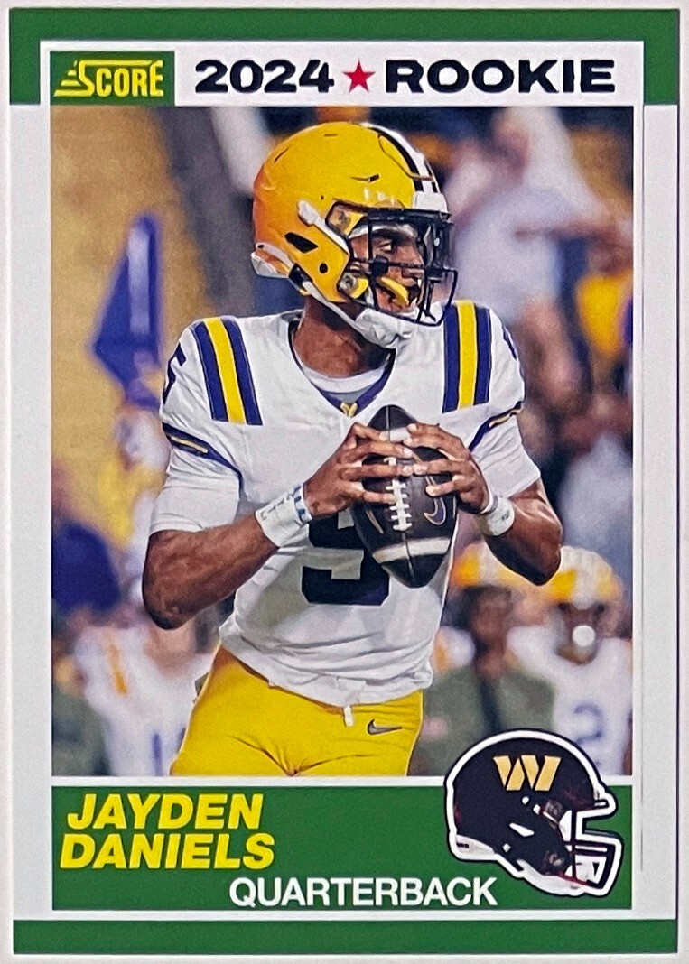 Jayden Daniels 2024 Score Rookie Card (RC) #2 (LSU/Washington Commanders)