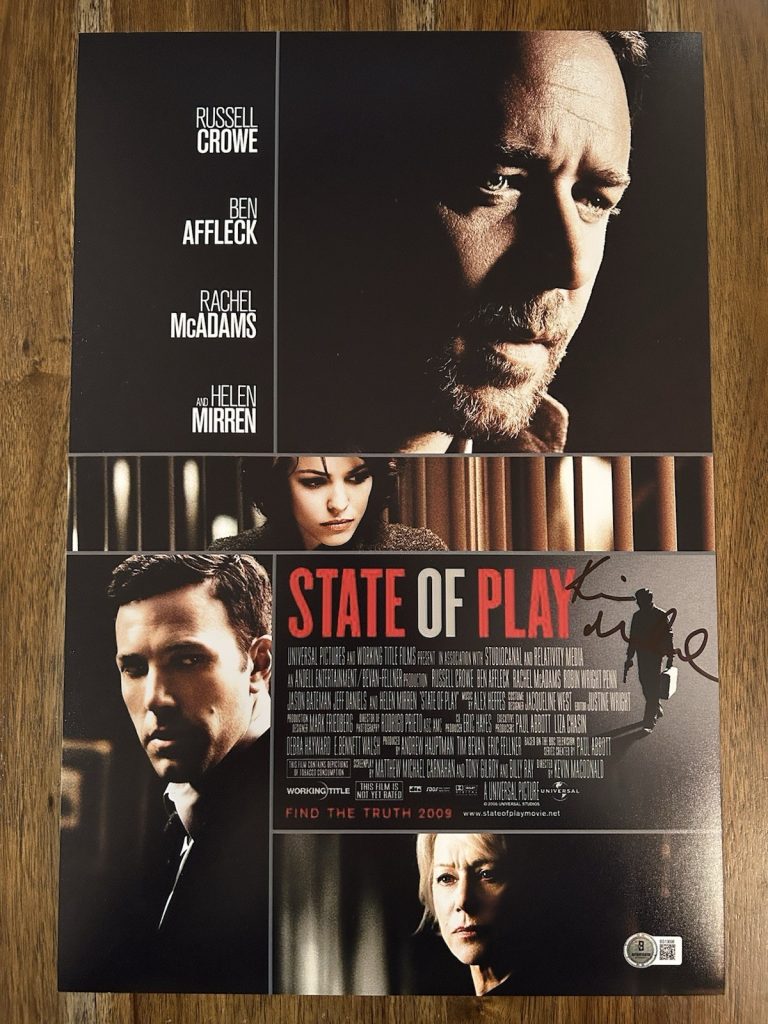 Kevin Macdonald ‘State Of Play’ Director Signed 12x18 Photo Beckett Certified