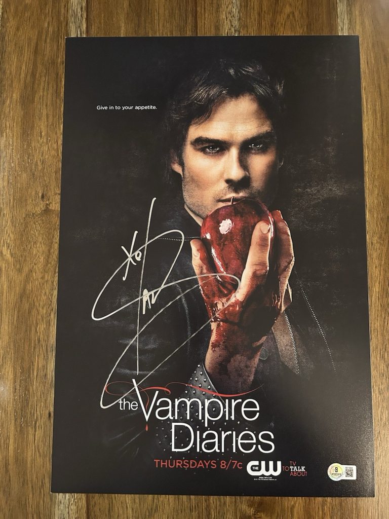 Ian Somerhalder ‘Vampire Diaries’ Signed 12x18 Photo ‘Damon Salvatore’ Beckett