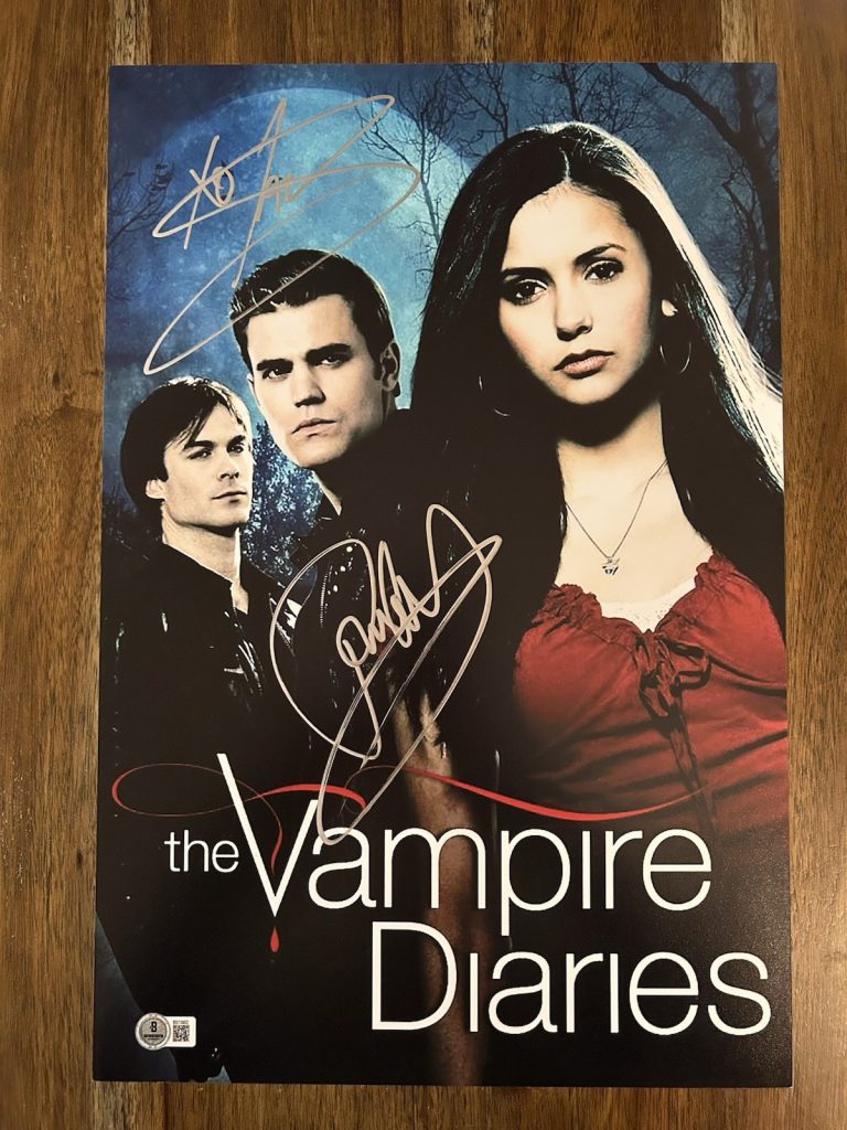 Ian Somerhalder & Paul Wesley ‘Vampire Diaries’ Signed 12x18 Photo Beckett