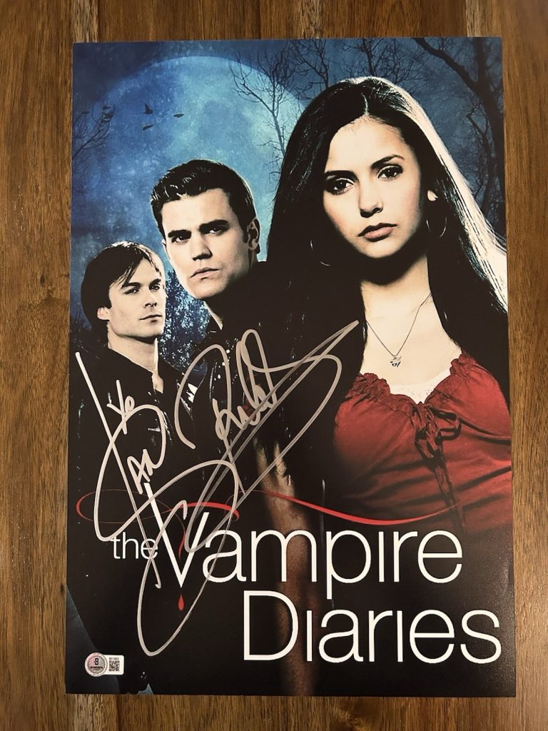 Ian Somerhalder & Paul Wesley ‘Vampire Diaries’ Signed 12x18 Photo Beckett