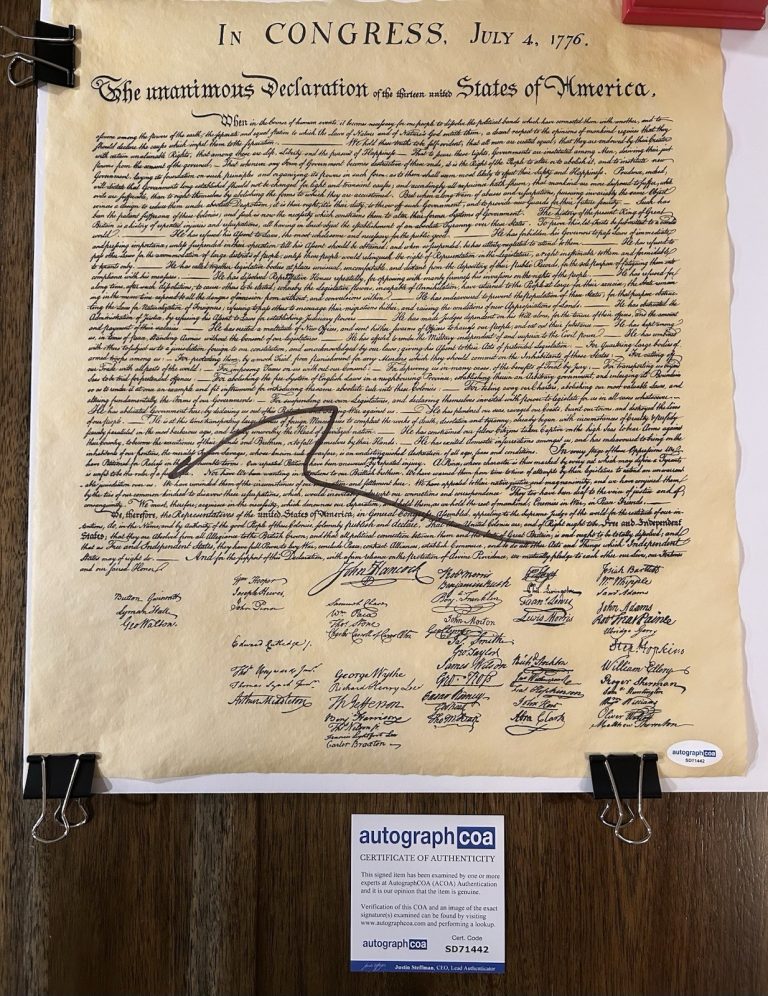‘Nicolas Cage’ Signed 14x16 Declaration Of Independence ACOA Certified Nic