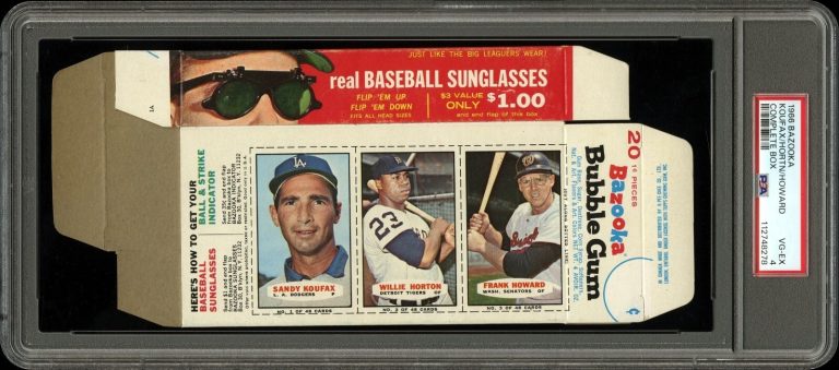 1966 Bazooka Complete Box Sandy Koufax/Frank Howard/Horton - PSA Graded 4 VG-EX