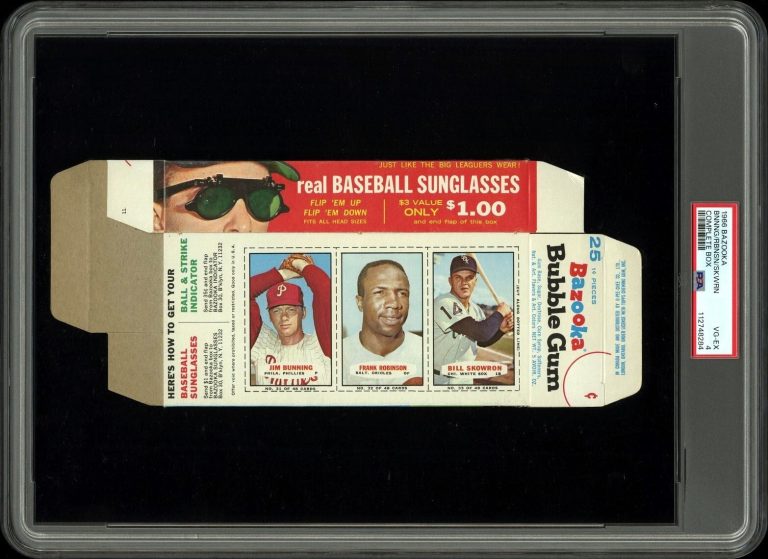 1966 Bazooka Complete Box Jim Bunning/Frank Robinson/Skowron- PSA Graded 4 VG-EX