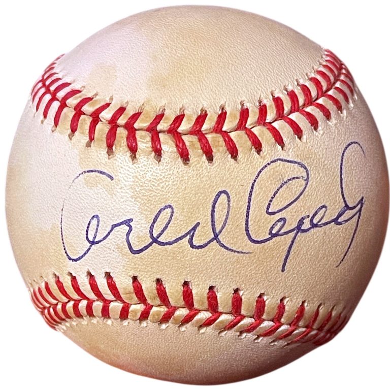 Orlando Cepeda signed RONL Rawlings Official National League Baseball toned- COA