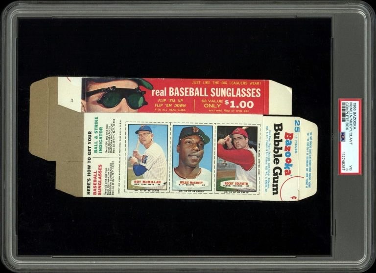 1966 Bazooka Complete Box McMillain/Willie McCovey/Colavito- PSA Graded 3 VG