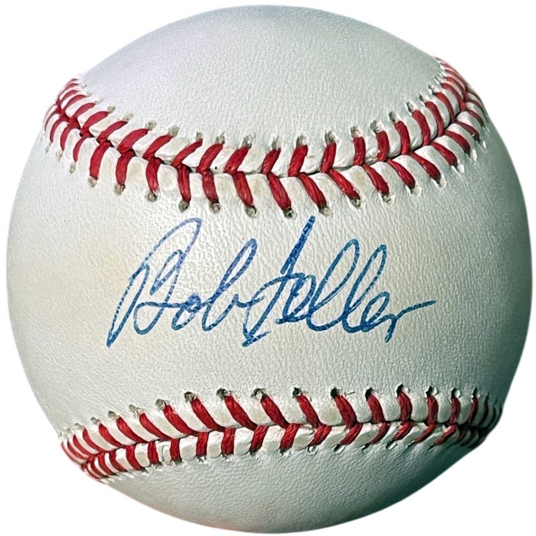 Bob Feller signed Official Rawlings ROAL American League Baseball minor tone-COA