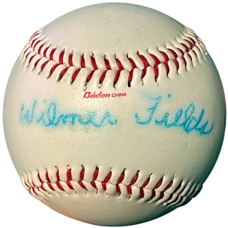 Wilmer Fields signed Baden Negro League Logo Baseball bleed- COA Homestead Grays