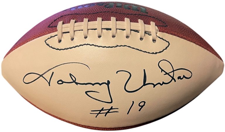 Johnny Unitas signed Official Wilson NFL WP Leather Football #19 Rozelle-Beckett