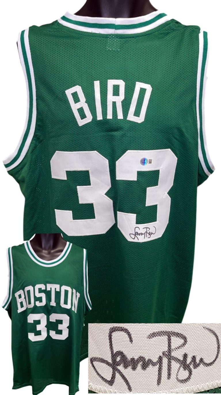 Larry Bird signed Boston Green TB Custom Pro Style Basketball Jersey- Beckett