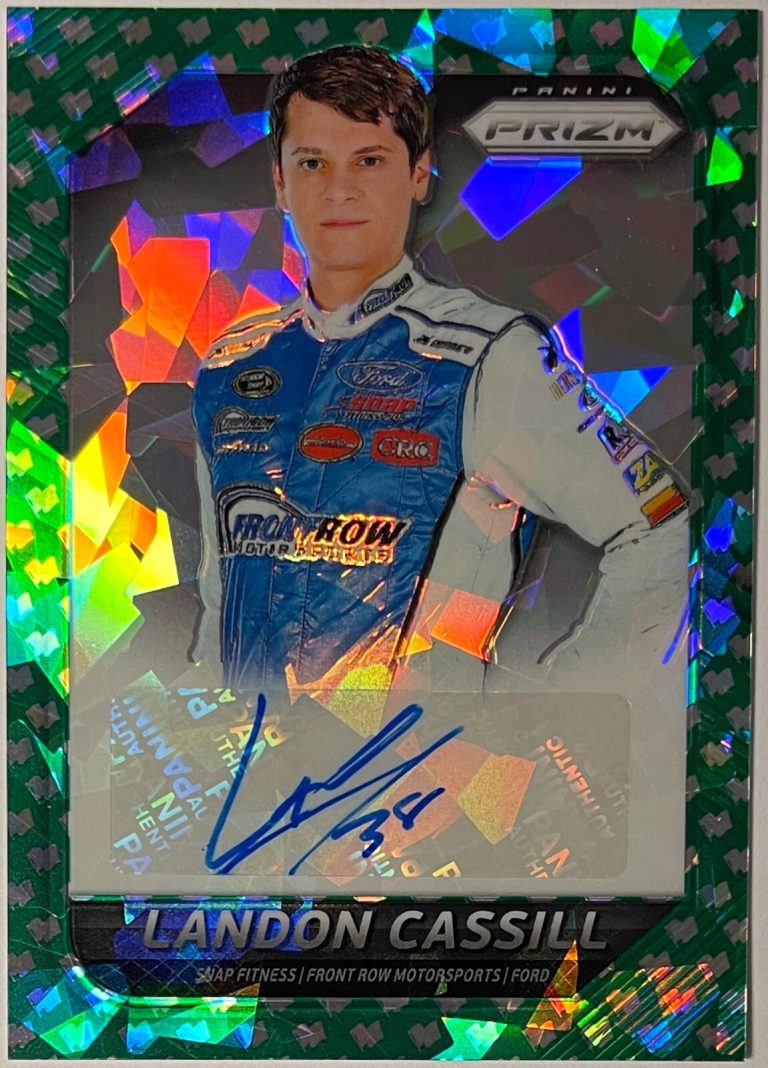 Landon Cassill 2016 Panini Prizm Green Foil NASCAR Auto Card #LC- /99