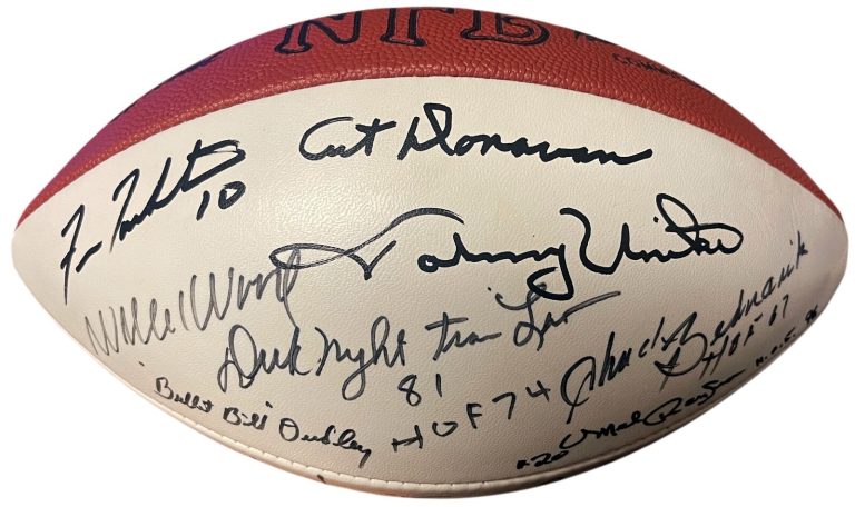 HOF Legends Signed OFC Wilson NFL WP Leather Football 22-Sigs Tagliabue-Beckett