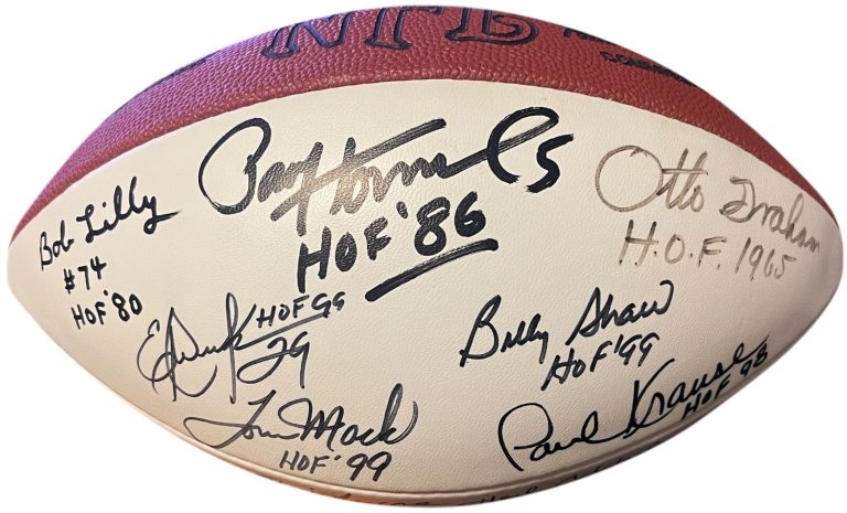 HOF Legends Signed OFC Wilson NFL WP Leather Football 19 Sigs Tagliabue-Beckett