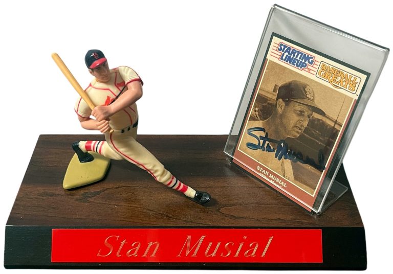 Stan Musial signed 1989 Kenner Starting Lineup Cardinals On Card/SLU Figure- COA