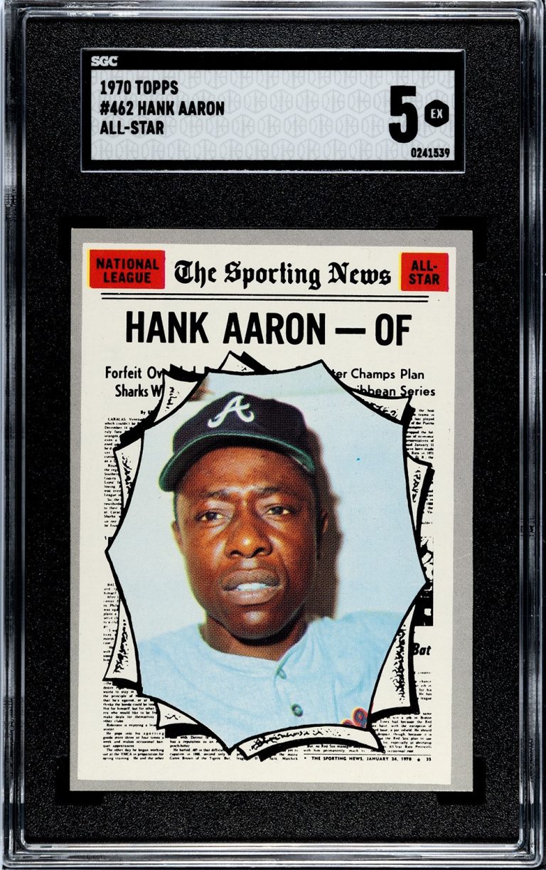 Hank Aaron 1970 Topps Sporting News All-Star Card #462- SGC Graded 5 EX (Braves)