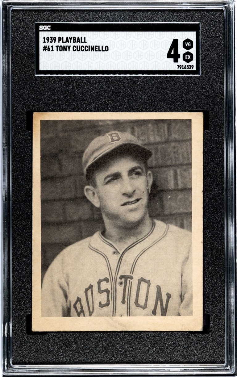 Tony Cuccinello 1939 Playball Card #61- SGC Graded 4 VG-EX (Boston Bees)