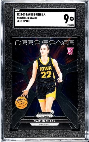 Caitlin Clark 2024-25 Panini Prizm DP Deep Space RC Card (RC) #8- SGC Graded 9