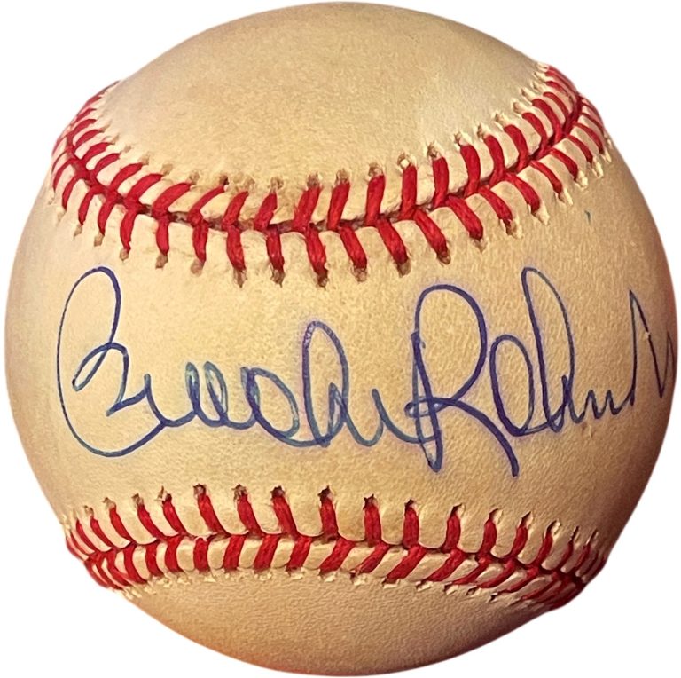 Brooks Robinson signed ROAL Rawlings Official American League Baseball toned-COA