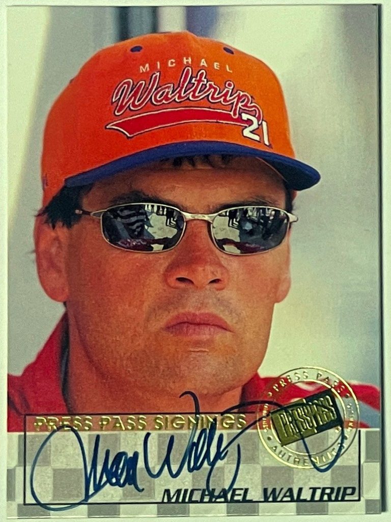Michael Waltrip signed 1998 Press Pass Signings On Card Auto #13