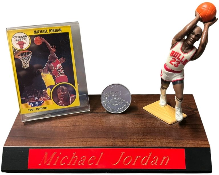 Michael Jordan 1991 Kenner Starting Lineup NBA Chicago Card/SLU Figure/Coin/Base