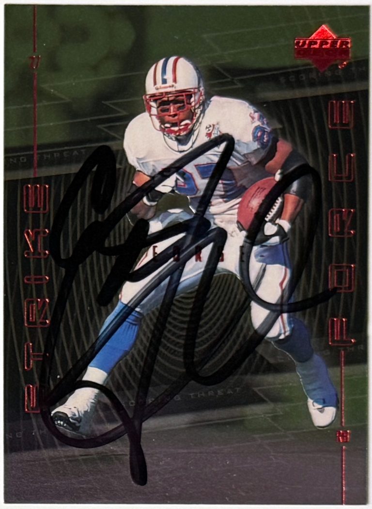 Eddie George signed 1999 Upper Deck Strike Force On Card Auto #SF3-Oilers/Titans