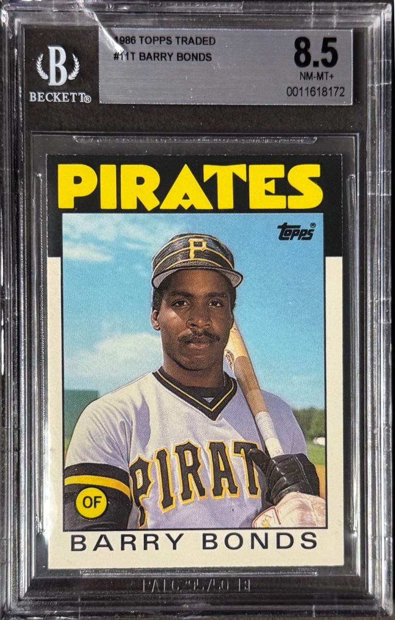 Barry Bonds 1986 Topps Traded Pirates RC Card #11T-Beckett/BGS Graded 8.5 NM-MT+