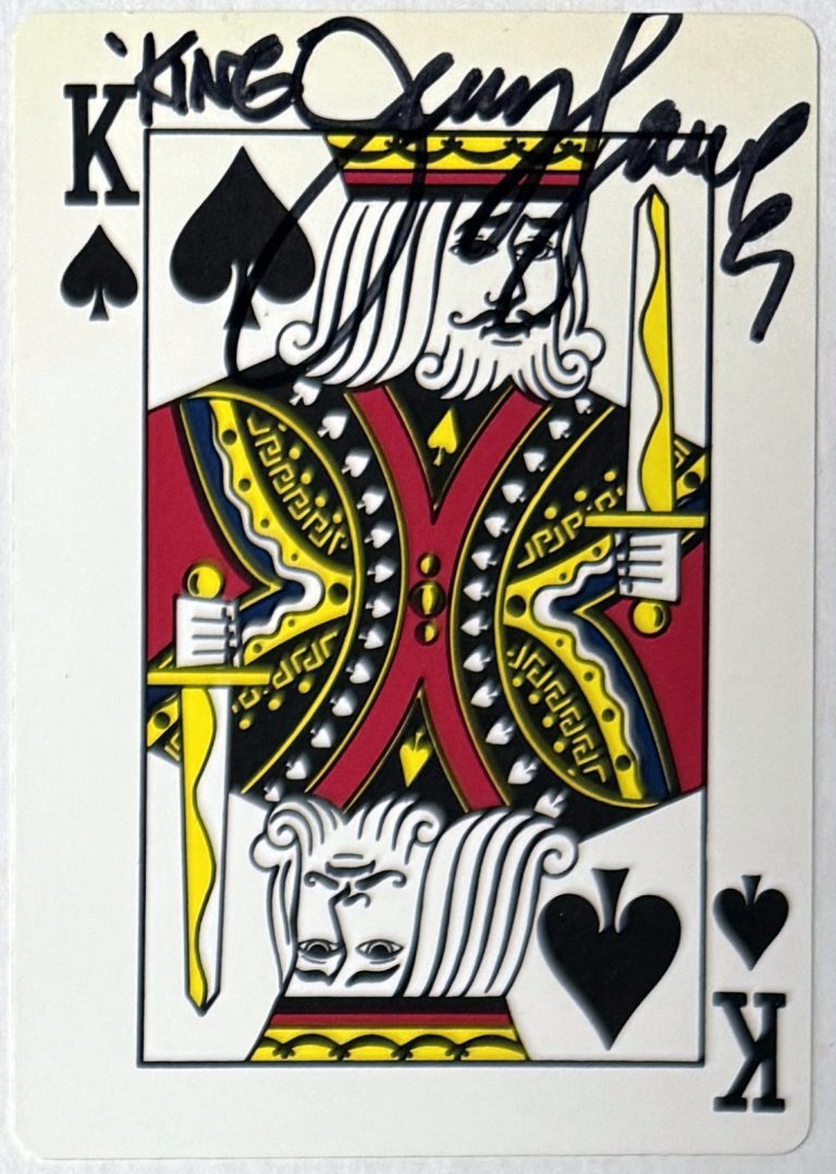 Jerry The King Lawler King of Spades On Playing Card Auto- COA (WWF)