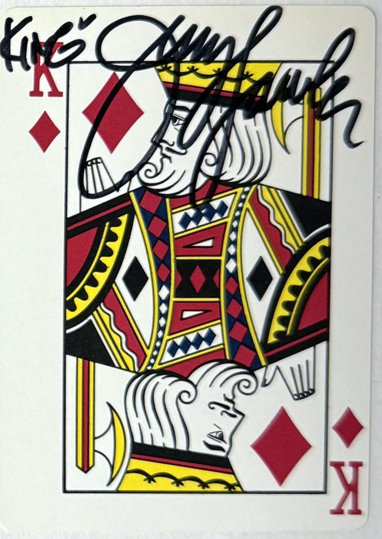 Jerry The King Lawler King of Diamonds On Playing Card Auto- COA/WWF