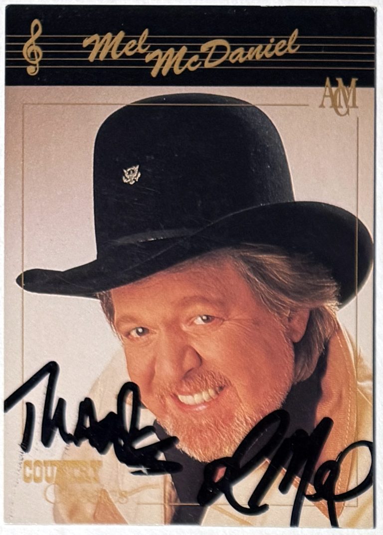 Mel McDaniel signed 1992 Collect-A-Card Country Classics On Card Auto #69- COA