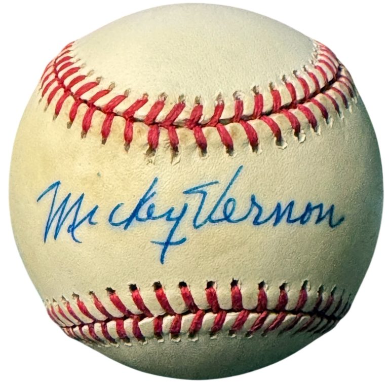 Mickey Vernon signed OFC ROAL Rawlings American League Baseball imperfect - COA