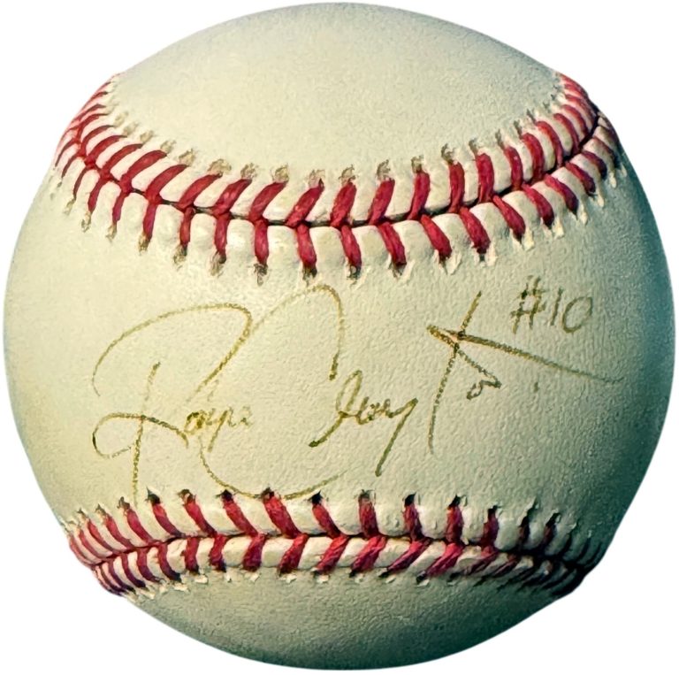 Royce Clayton signed Rawlings Official Major League Baseball #10 imperfect- COA