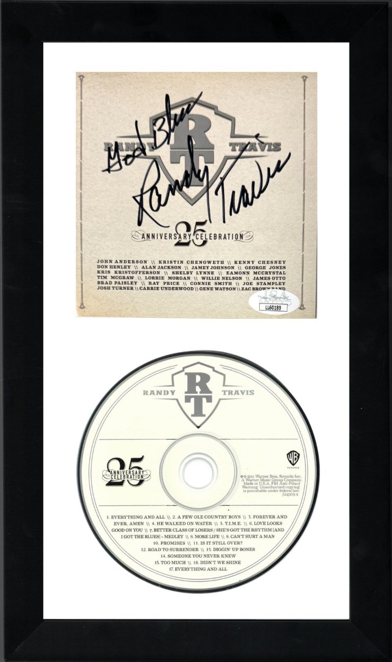 Randy Travis signed 2011 25th Anniversary Celebration CD Cover/CD Framed - JSA