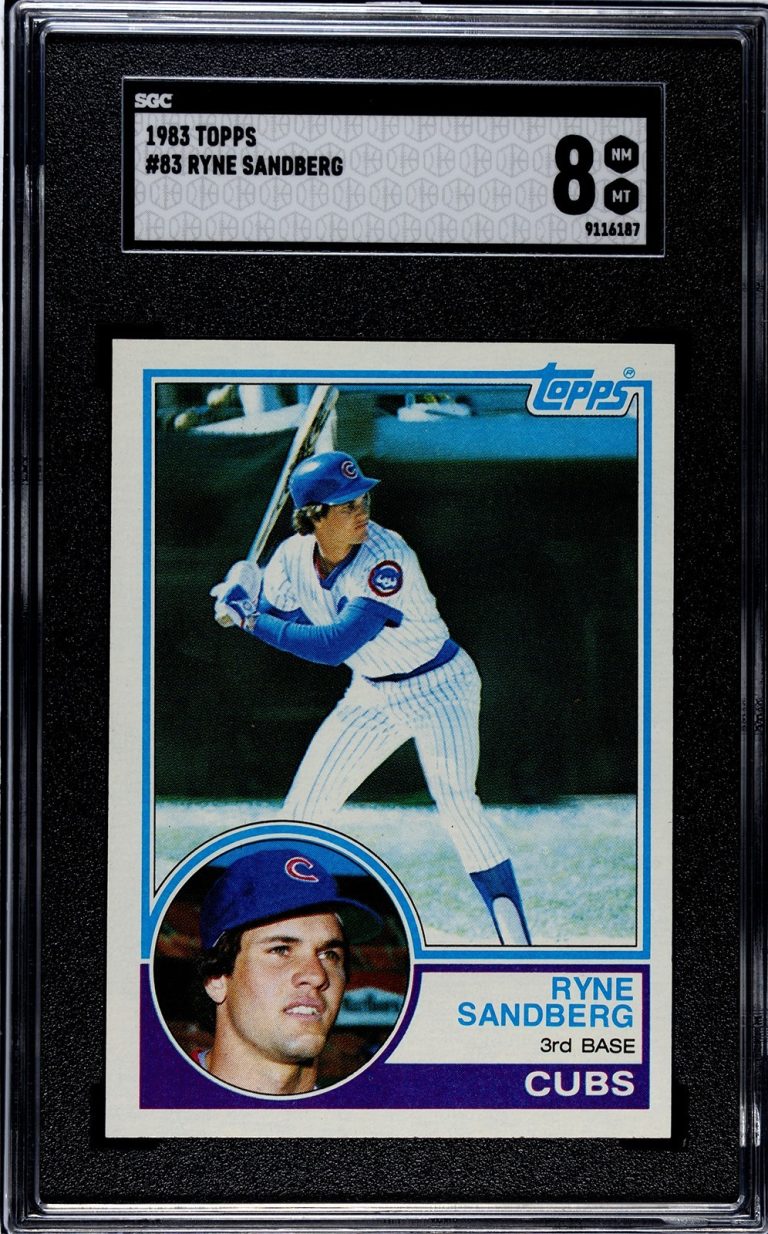 Ryne Sandberg 1983 Topps Rookie Card (RC) #83- SGC Graded 8 NM-MT (Cubs/HOF)