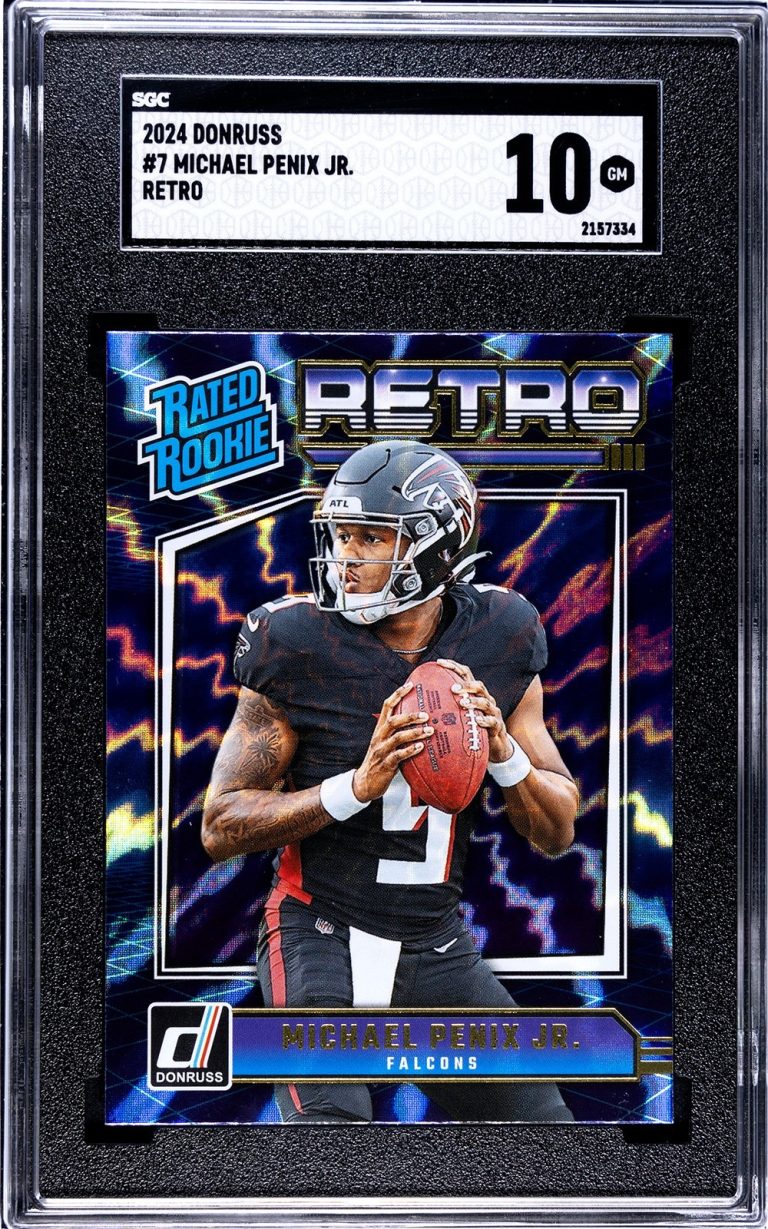 Michael Penix Jr 2024 Donruss Retro Rated Rookie Card (RC) #7- SGC Graded 10 GM